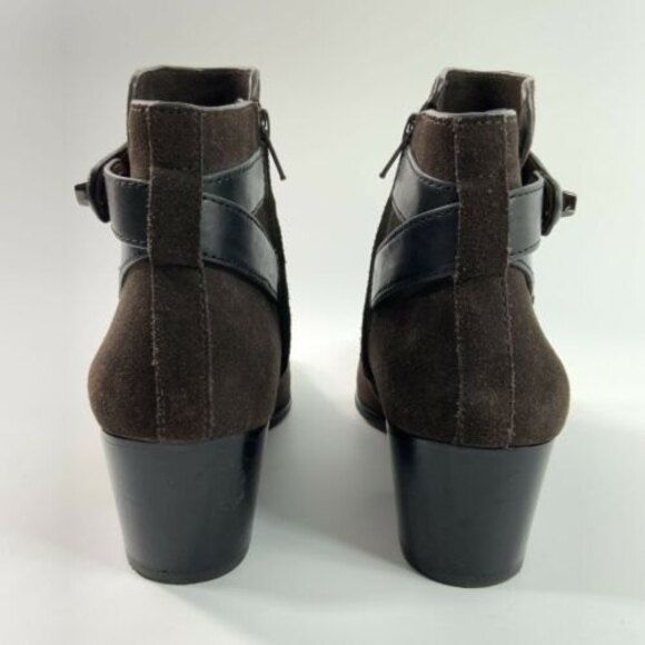 Coach Suede Bootie Harness Block Heel Signature Coach Lock Detail 8.5 - Picture 6 of 12
